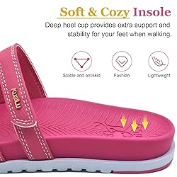 KuaiLu Womens Slides Sandals with Plantar Fasciitis