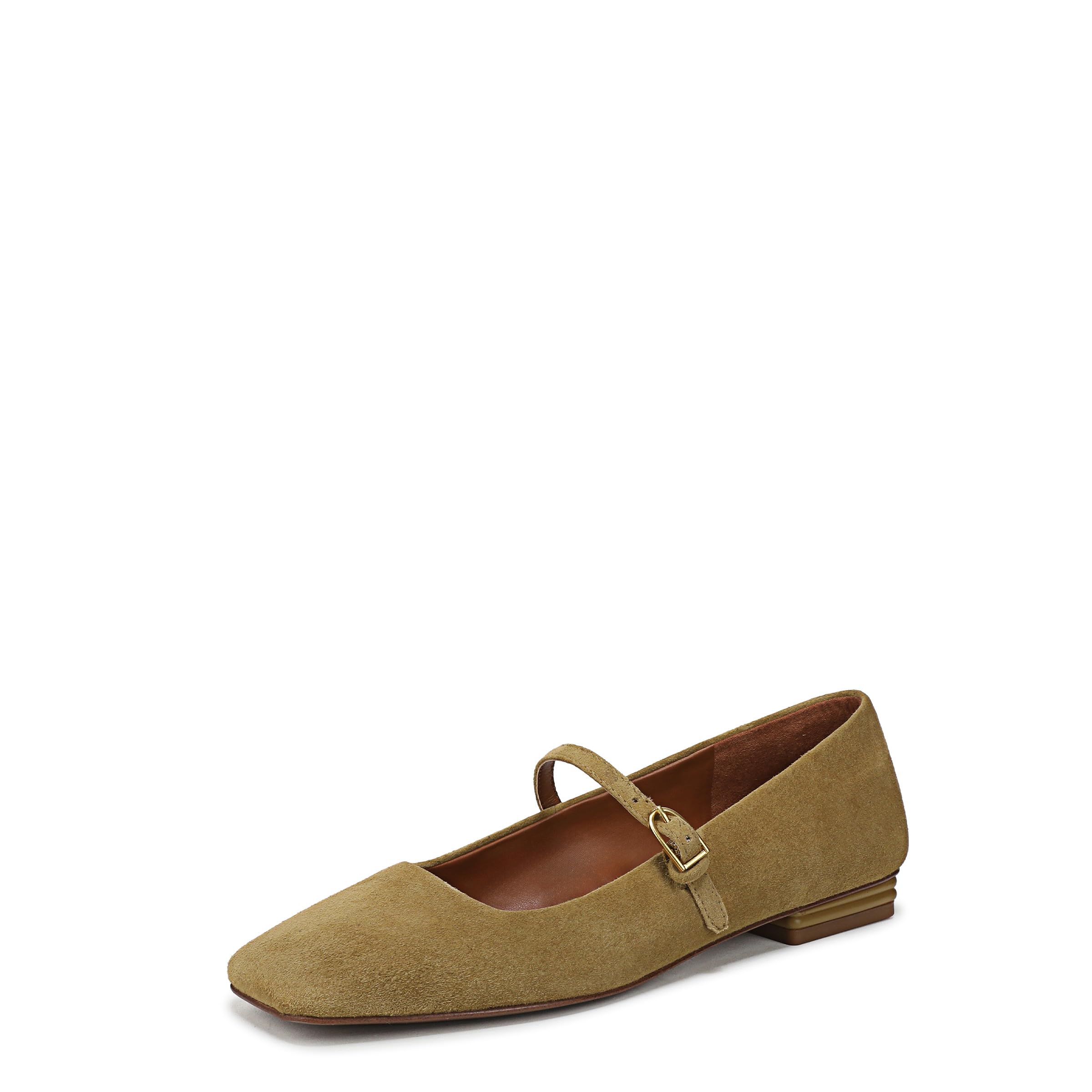 Franco Sarto Womens Tinsley Mary Jane Flat Mustard Brown Suede 8 M