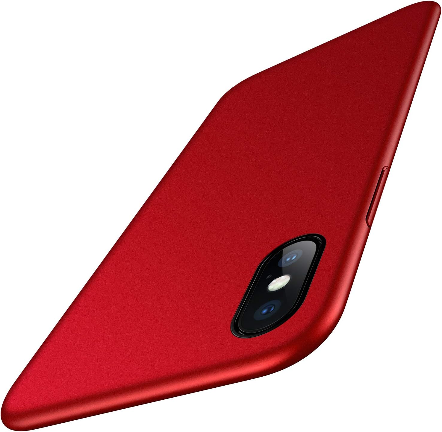 Meifigno Slim Fit iPhone X Case/iPhone Xs Case, Ultra Thin Hard PC Cover Matte Finish Case with Soft Microfiber Lining Designed for iPhone X 2017 /iPhone Xs 2018, 5.8 inch, Red