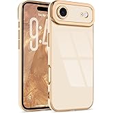 Lafunda Designed for iPhone Air Case Cute, Luxury Plating Case for Women Girls Elegant Gold Edge TPU Bumper Cover with Camera Protection Shockproof Silicone Phone Case for iPhone Air, White