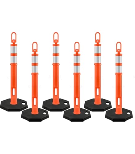 White Delineator Post - 28" Height, Plastic Base, For Traffic & Parking Lot Use