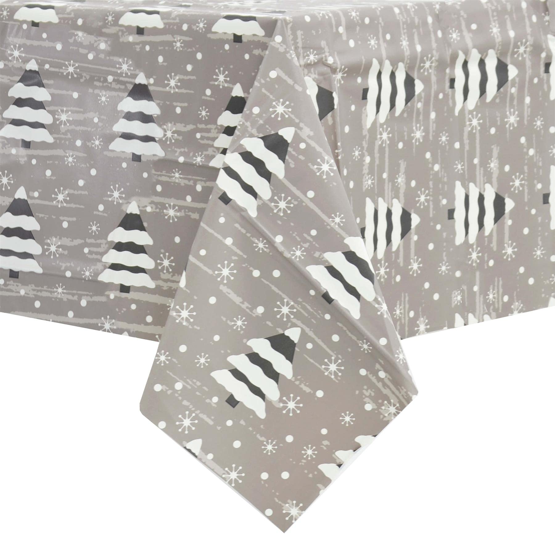 Mr Crimbo Wipe Clean PVC Vinyl Christmas Tablecloth Dining Xmas Cover 140x240cm Snow Trees