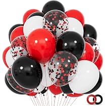 Kit Décoration Fête Rouge Et Noir Pour 20 Personnes - Assiettes, Gobelets, Serviettes, Nappe, Pailles