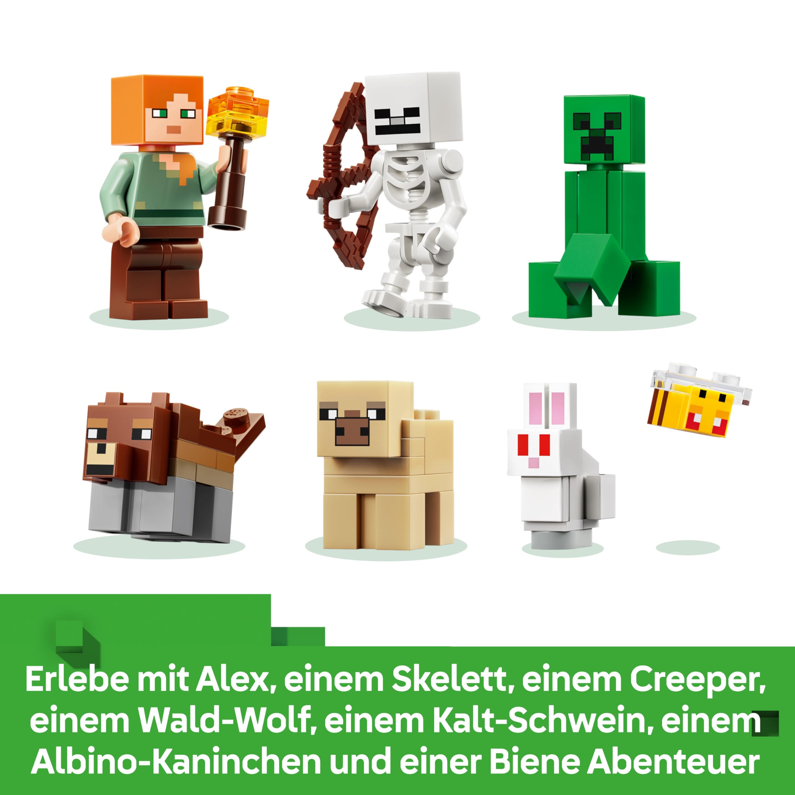 LEGO Minecraft Erstes Abenteuer in der Nacht - Interaktives Spielzeug mit 7 Figuren inkl. Alex, Creeper, Skelett & Waldwolf - Gaming-Geschenk für Jungen und Mädchen ab 8 Jahren - 21593 3