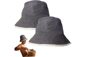 AwnsIMfreien Sauna Hat, Grey Wool Sauna Cap for Head Heat Protection Men and Women, Accessory for Longer Steam Sessions (2 Pa