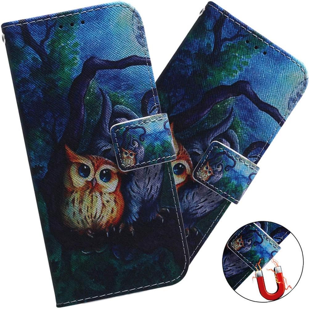 EMAXELERR Samsung Galaxy A51 Case Cover Stylish Shockproof PU Leather Flip Folio Bookstyle Slim Magnetic Wallet Protection Case Stand Card Slot Case for Samsung Galaxy A51 TXC Oil Painting owl