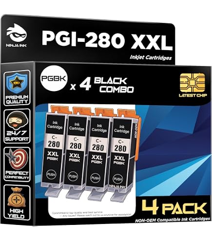 NINJA INK Compatible with Canon 280 281 Ink cartridges PGI-280 CLI