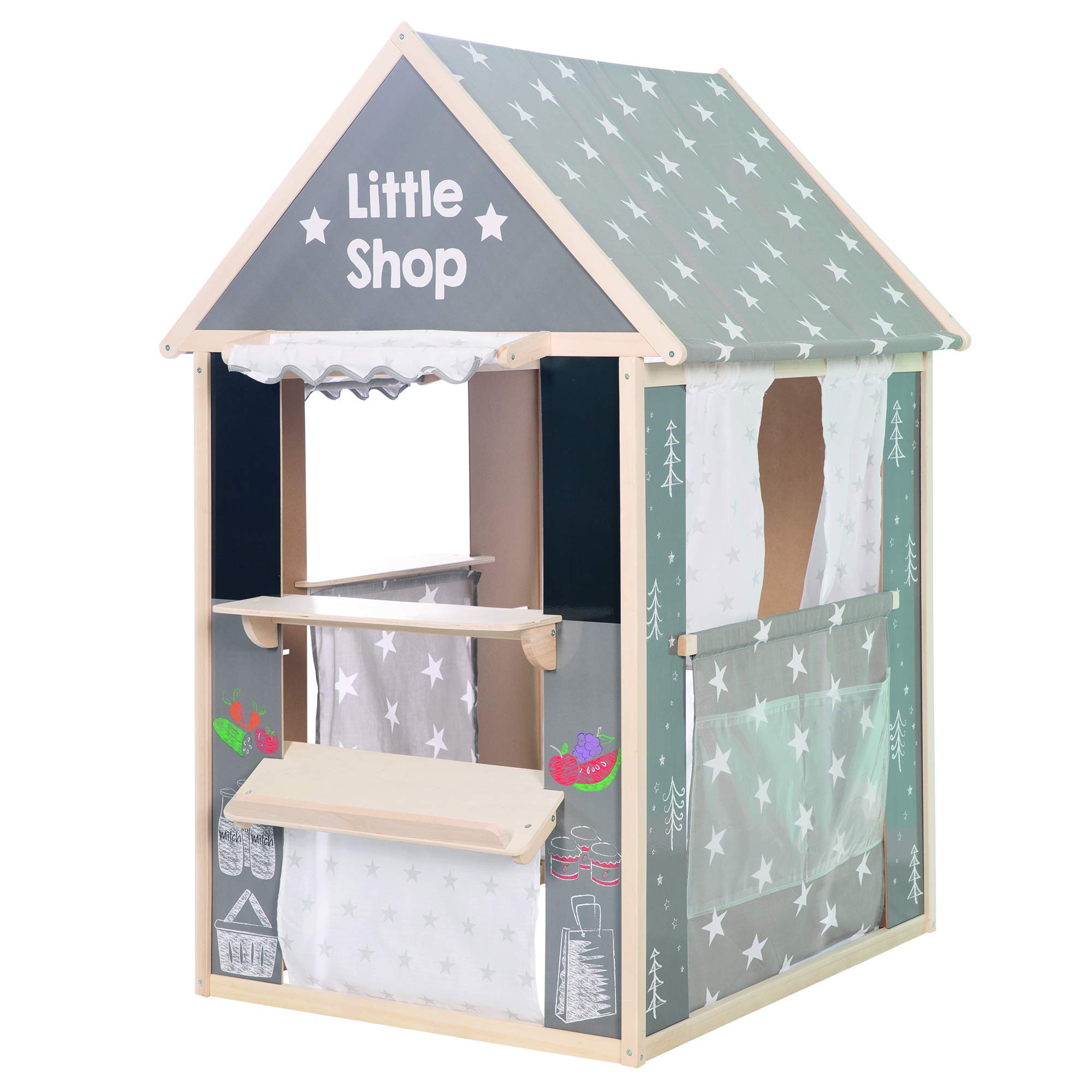 roba Playhouse Combination, Includes Play Store, Puppet Theater, Chalkboard, Counter for Post/Bank/Kiosk