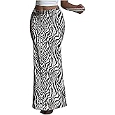 GORGLITTER Women's Zebra Print Maxi Skirt Animal Print High Waisted Fishtail Bodycon Going Out Long Skirts Dressy Casual