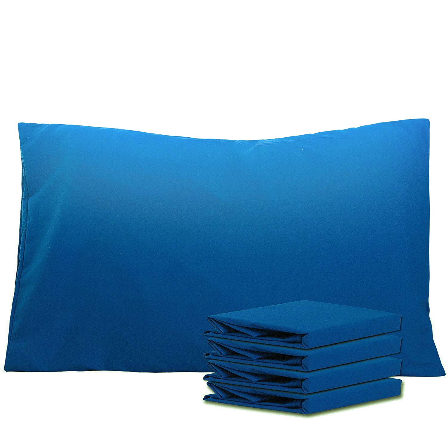 NTBAY 4 Pack 100% Brushed Microfiber Plain Pillowcases, 1800 Super Soft and Cozy, Wrinkle, Fade, Stain Resistant with Envelope Closure Bed Pillow Cases, 50x75 cm, Cobalt Blue