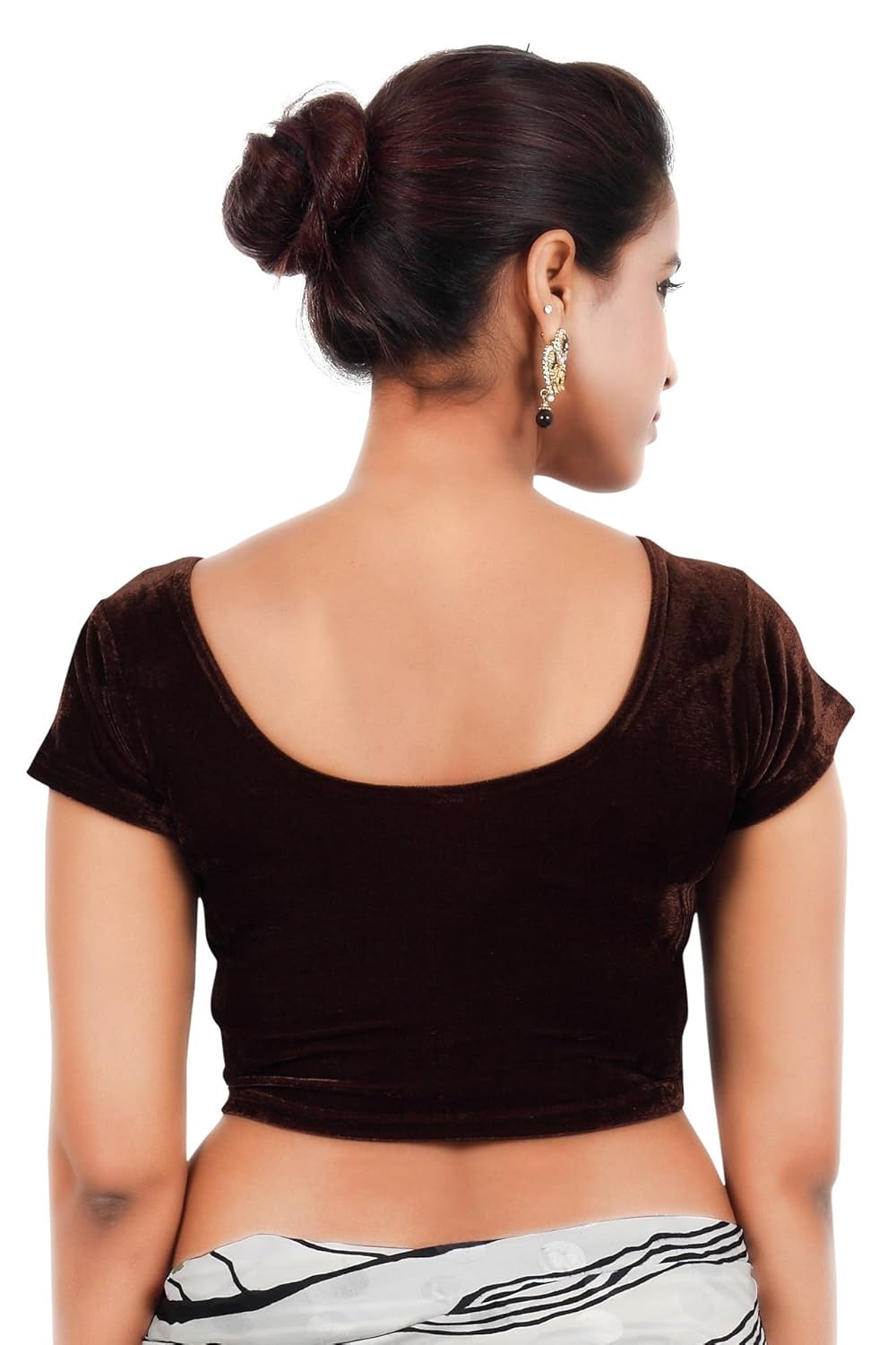 louis fashion velvet fabric women blouse (2074-bl-brown01)