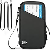Zynaxir Family Passport Holder for Travel Document Organizer RFID Blocking Waterproof Passport Wallet with Neck Lanyard for M