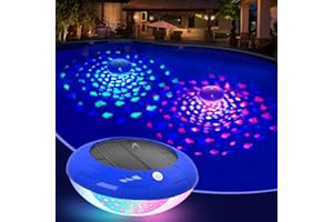 Goallim Floating Pool Lights Fish Light Show, 6.5 Inch Dynamic Color Changing Fish Lighting Solar Pool Lights that Float Auto Glow in the Dark, IP68 Waterproof & Fixable Floating Lights for Pool -1PCS