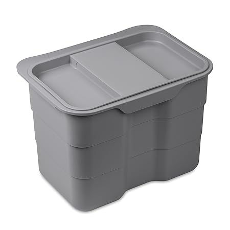 Biobin Multifunktionsbehälter 4,2 L grau mit Deckel 170 x 227 x 172 mm zum Einhängen Aufbewahrungsbox Abfallsammler von SO-TE