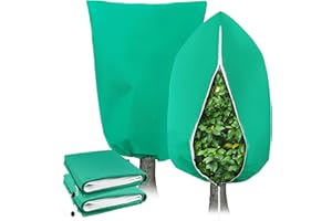 ANGAR 2 Pack Plant Covers Freeze Protection for Winter, 2.2oz/yd² (72" X 47") Frost Blankets Cloths With Zipper/Drawstring , Large Plant Frost Protection Covers Outdoor, for Shrub Bush Fruit Tree Potte