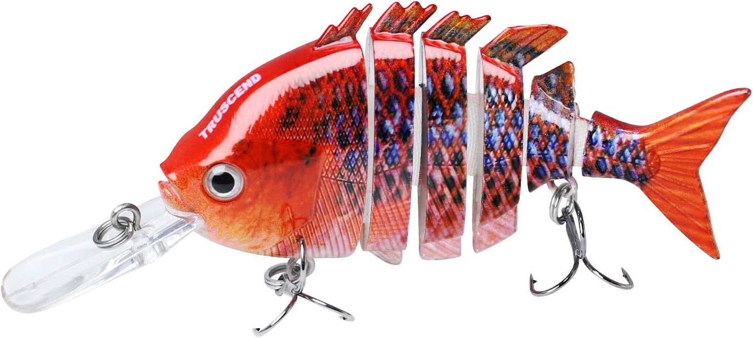 TRUSCEND Fishing Lure for Bass 3.9" Tilapia Multi Jointed Swimbait Slow Sinking