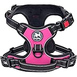 PoyPet No Pull Dog Harness, No Choke Front Lead Dog Reflective Harness, Adjustable Soft Padded Pet Vest with Easy Control Han