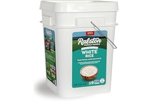 Ralston Family Farms Traditional White Rice 25 lb Bucket, American Grown, Non-GMO, Emergency Food Supply