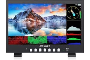 FEELWORLD FVM215 21.5 Inch 1000nit High Bright Production Broadcast Studio Monitor with Waveform LUT 8 Bit Color Depth 4K60Hz HDMI 3G-SDI in and Out