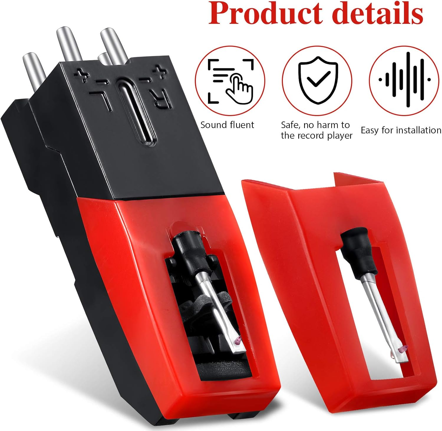 8 Pieces Replacement Record Player Needle Set Including 2 Pieces Record