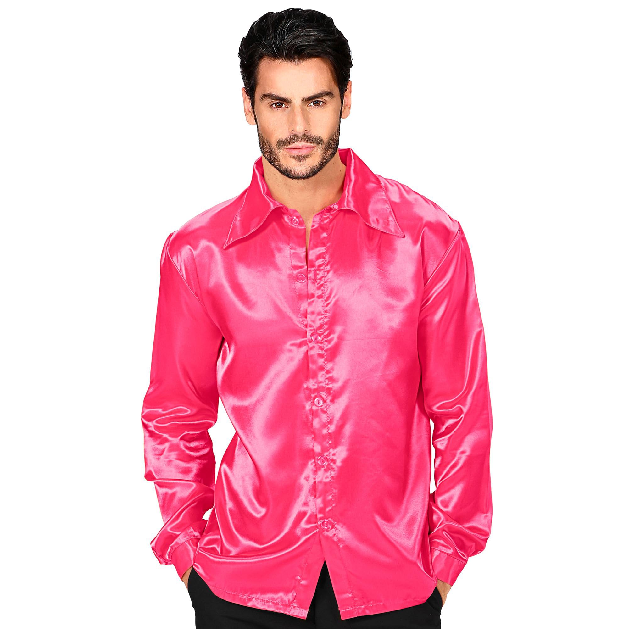 Widmann Generique - Pink Satin Shirt for Men Large (UK 14/16)