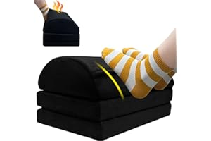 AAAini Foot Rest for Under Desk at Work, Three Layer Adjustable Height Foot Stool, Multifunctional Washable Under Desk Footrest for Office, Home, Ergonomic Design for Back-Black - Three Floors