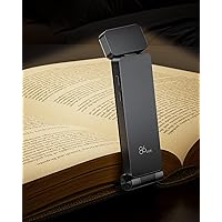 86lux Reading Light, Rechargeable Book Light for Reading in Bed, Ultralight Clip-on LED Bookmark Lamp with 3 Amber Colors & S