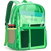 Neurora Clear Backpack Heavy Duty TPU Transparent Backpack for Sports,Work,Security Travel.(Green)