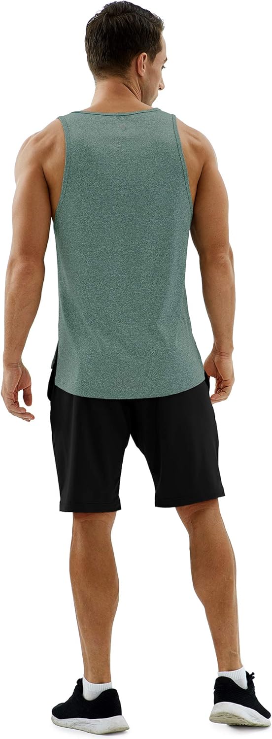 icyzone Workout Tank Tops for Men - Running Muscle Tank Exercise Gym Tops Athletic Shirts at  Men’s Clothing store