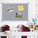 VIZ-PRO Notice Board Felt Grey 90x60cm 2 Pack Silver Aluminium Frame view 6