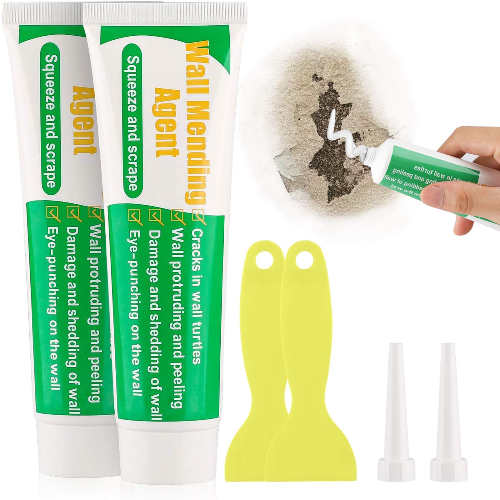 Yuykcei Wall Repair Agent Wall Repair Cream with Scraper Weatherproof Wall Mending Agent Wall Crack Filler Repair Agent