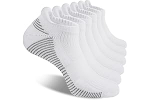 Men's Breathable Cotton Athletic Ankle Socks Moisture Wicking Low Cut Running Cushioned Tab Sports Short Thick Socks 6 Pairs