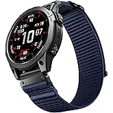 Bandletic Compatible with Garmin Fenix 8 E 47mm/7/7 Pro/6 Pro/6/5/5 Plus Watch Band, 22mm Quick Fit Sport Nylon Strap for Instinct 2 3/Forerunner 935/945/Approach S70/S62/S60/Epix 2 Pro 47mm/Quatix 7
