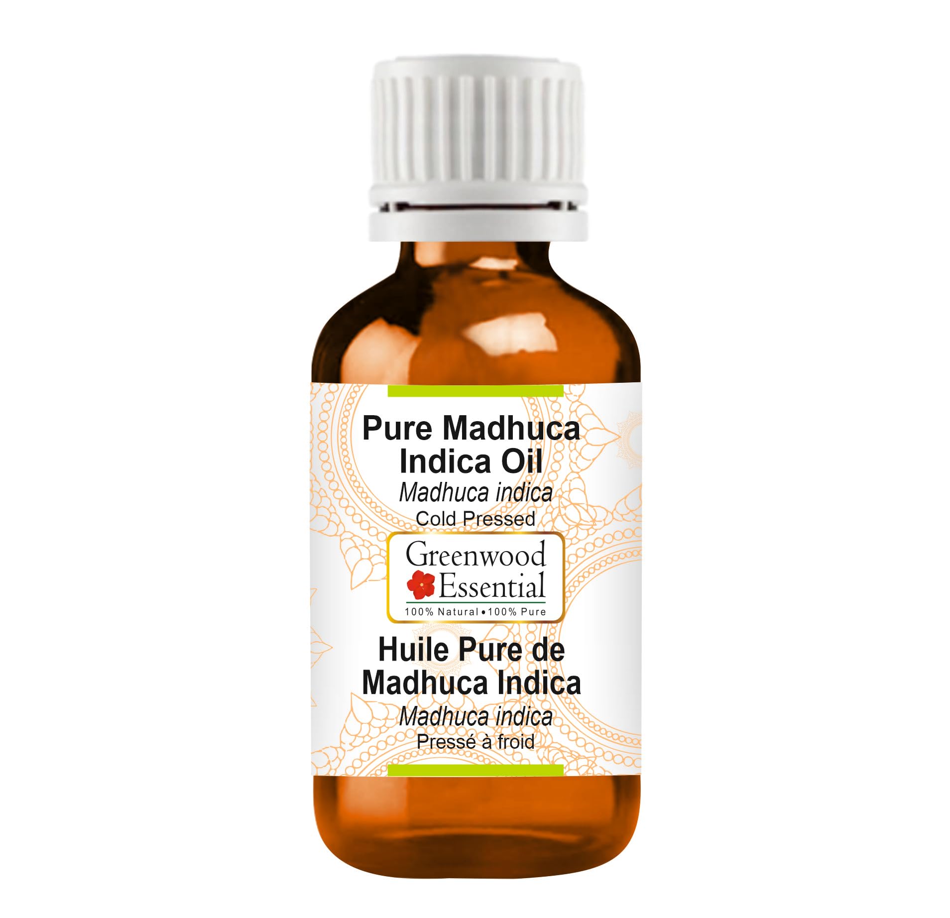 Greenwood Essential Pure Madhuca indica Oil (Madhuca indica) Cold Pressed Natural Therapeutic Grade 30ml (1 oz)