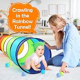 SENODEER Kids Play Tunnel Tent Rainbow 6 ft Pop Up Indoor Outdoor view 5