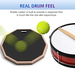 Drum Practice Pad, 12-Inch Silent Drum Pad Set with