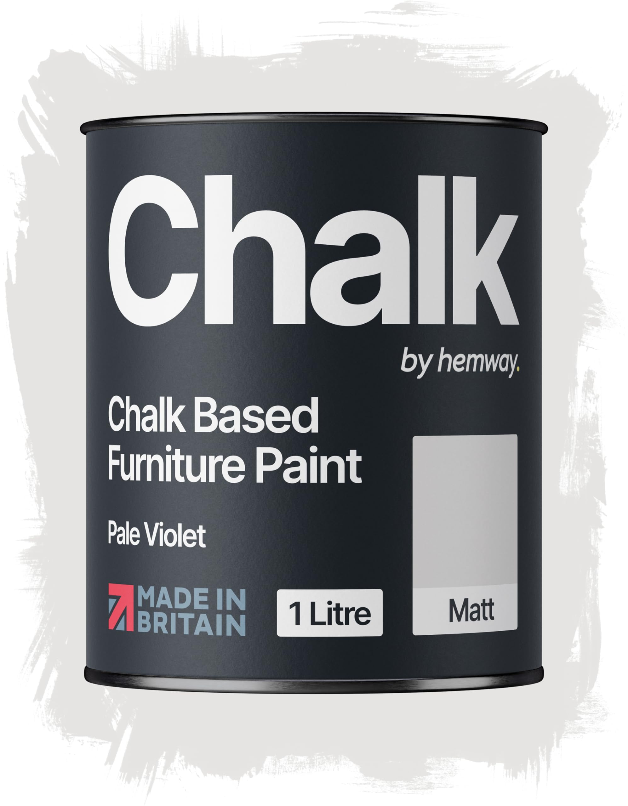 Hemway Chalk Based Furniture Paint, Pale Violet 1L, Matt Finish Shabby Chic, Chalk Paint Furniture & Walls, Quick Dry & 1 Coat