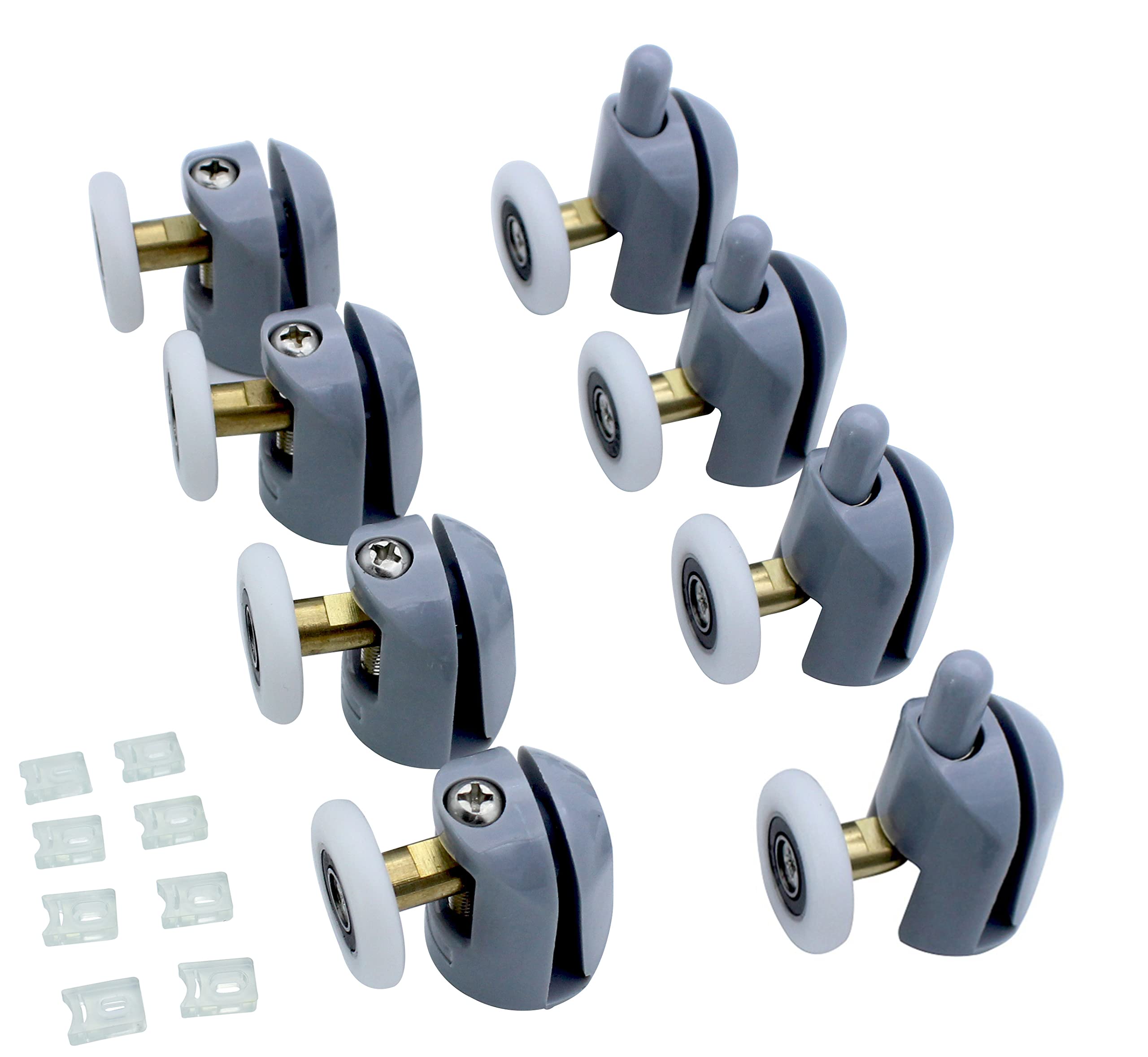 KEABATH 8pcs Shower Door Rollers, 23mm Diameter, Fits 4-6mm Glass Thickness, Easy DIY Replacement