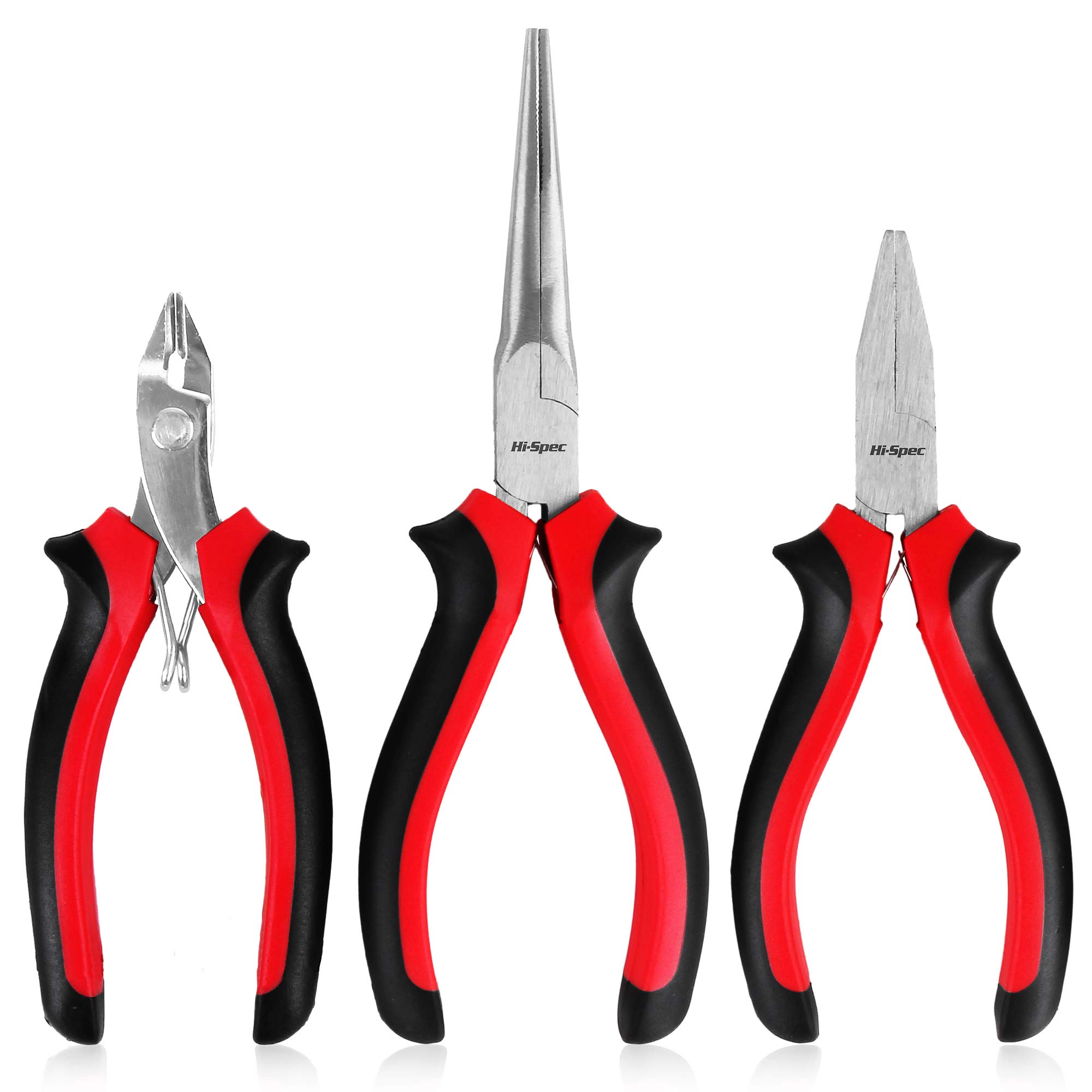 Hi-Spec 3pc Hobby & Craft Work Mini Pliers Tool Set - Precision Sprue Cutters, Long Needle and Flat Nose Pliers for Modelling, Metal Earth Kits, and Jewellery Making