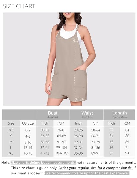 ODODOS WOMEN’S COTTON SOFT ROMPER WITH POCKETS RACERBACK ONE PIECE OUTFIT SHORT JUMPSUITS (SHIRTS NOT INCLUDED), BEIGE, MEDIUM
