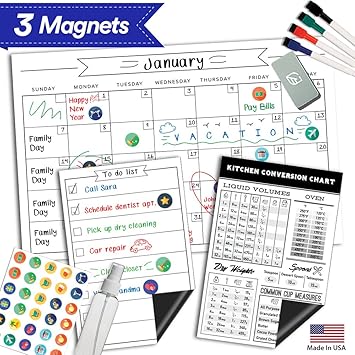 Best Cooking Gifts 2021 Amazon.: Magnetic Dry Erase Refrigerator Calendar   11