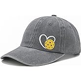 MINYJHZ Pickleball Hat with Gift Box, Pickleball Gifts for Women Men, Adjustable Embroidered Heart Baseball Cap