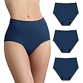 IRISMORII Washable Incontinence Leak Proof Underwear for Women Absorbent Panties Protective Briefs Postpartum 3 Pack (Dark Blue L)