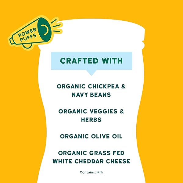SERENITY KIDS 6+ MONTHS GRAIN-FREE BABY PUFFS – MELT-IN-MOUTH TODDLER SNACKS, EASY-GRIP INFANT SNACKS, REAL VEGGIE & OLIVE OIL ORGANIC BABY FOOD, 1.5 OZ, PACK OF 1, WHITE CHEDDAR & CAULIFLOWER SPINACH