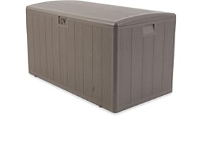 Plastic Development Group Outdoor Storage Deck Box, Soft Closure, 130 Gallon, Driftwood