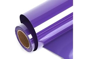 FUNKAKA Purple HTV Heat Transfer Vinyl Rolls, 12" x 9ft Glossy Purple Iron on Vinyl for T-Shirt, Adhesive Purple HTV Vinyl for All Cutter Machines Easy to Cut & Weed for Heat Vinyl Design