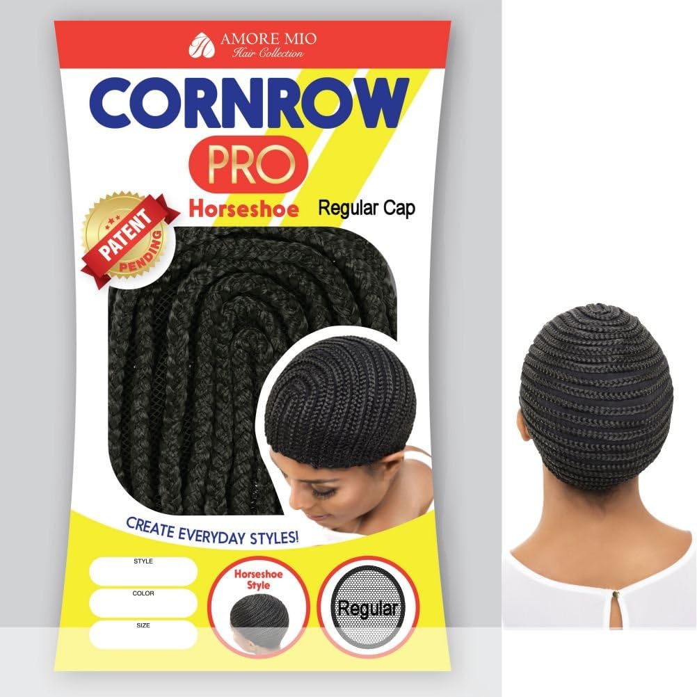 Amore Mio (Cornrow Pro Cap - Horseshoe) - MEDIUM Mesh Weave Cap in 1B