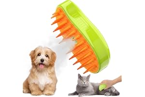 GIGART Cat Steam Brush, Pet Grooming Brush with Steam Technology, Self Cleaning Brush for Massage, Removing Tangled and Loose Hair, for Cat and Dog (Green)