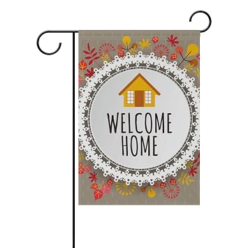 Mumimi Willkommen Zuhause Fall Schild Garten Flagge 30 5 X 45 7 Cm