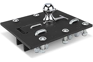 A-Premium Over Bed Folding Ball Gooseneck Trailer Hitch Compatible with Ford F-150/250/150 Heritage & Chevy Silverado 1500/25
